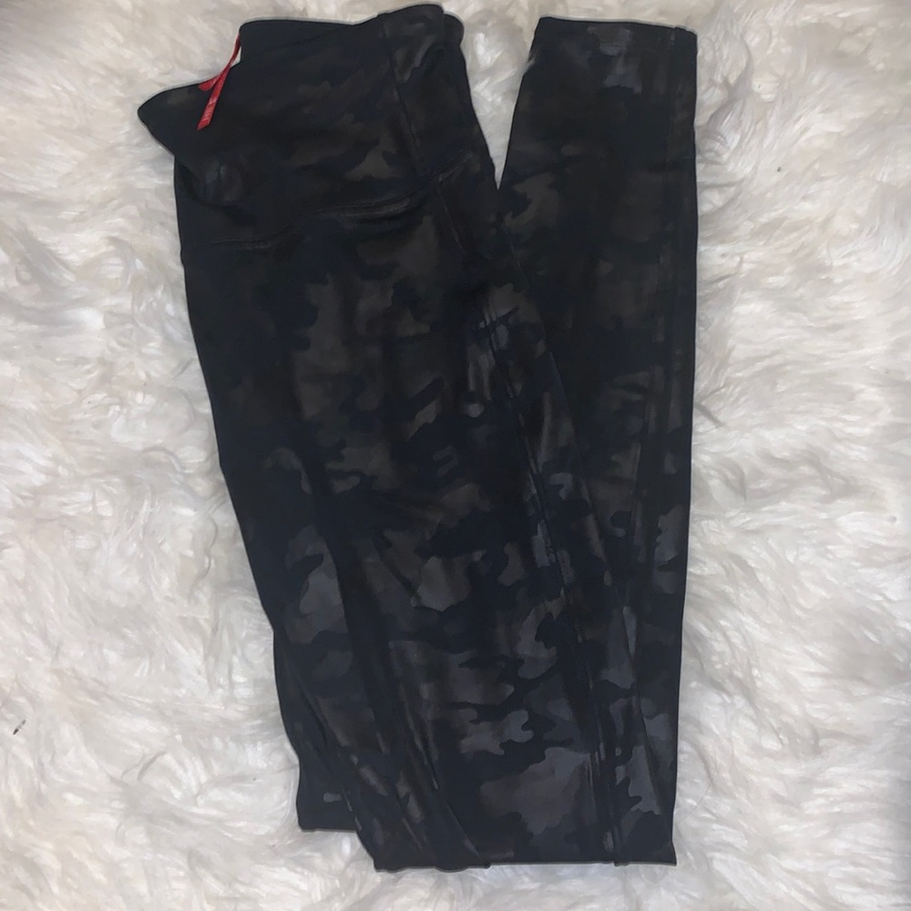 Spanx Camo Faux Leather Leggings